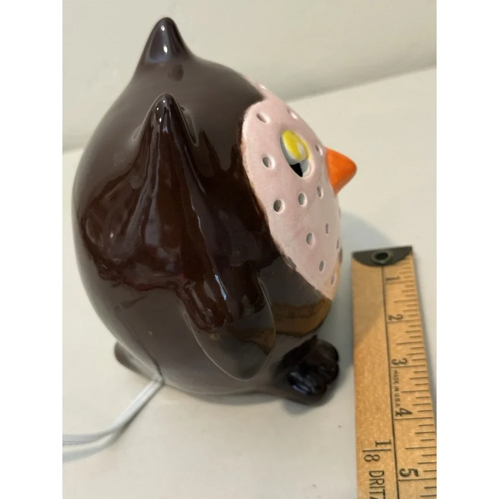 Vintage Black Pink Owl Night Light Dresser Lamp Bright Whoot Owl